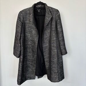 Eileen Fisher Faceted Organic Cotton‎ Blend Open Front Jacket Size L